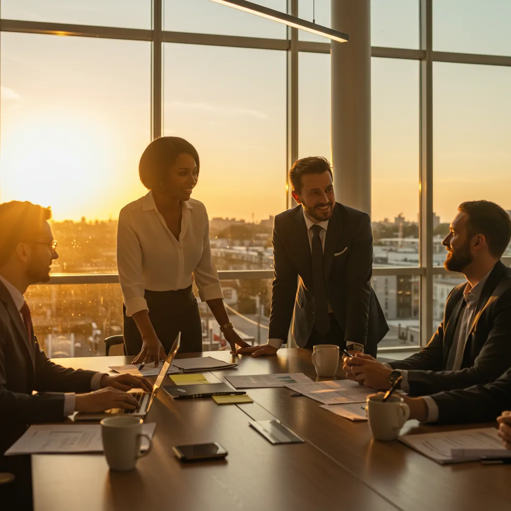 Equipo de abogados en reunión profesional